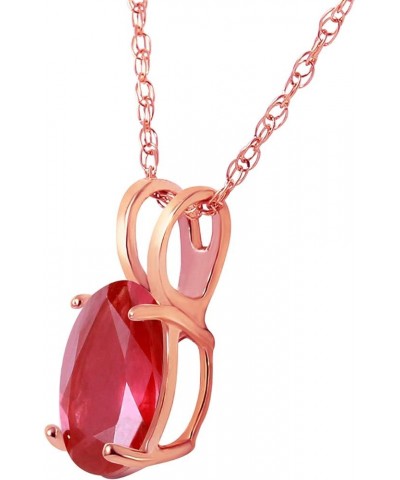 1 ct 14k Solid Rose Gold Necklace Oval-shaped Ruby Pendant 16.0 Inches $91.75 Necklaces