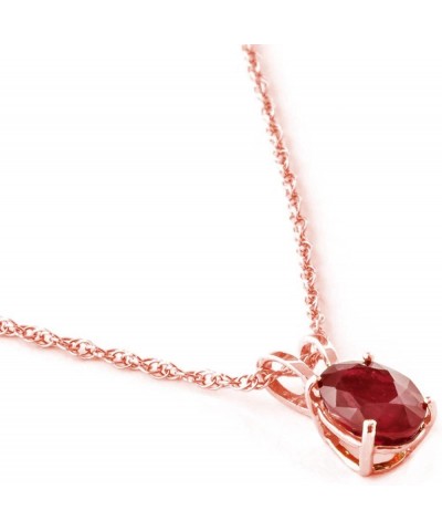 1 ct 14k Solid Rose Gold Necklace Oval-shaped Ruby Pendant 16.0 Inches $91.75 Necklaces