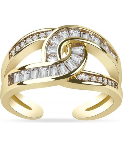 Gold Plated Adjustable Ring Simulated Diamond CZ Ring for Young Girls Women Chanel $5.30 Rings