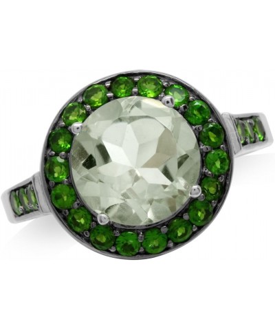 3.75ct. Natural Green Amethyst and Chrome Diopside White Gold Plated 925 Sterling Silver Cocktail Ring $15.02 Rings