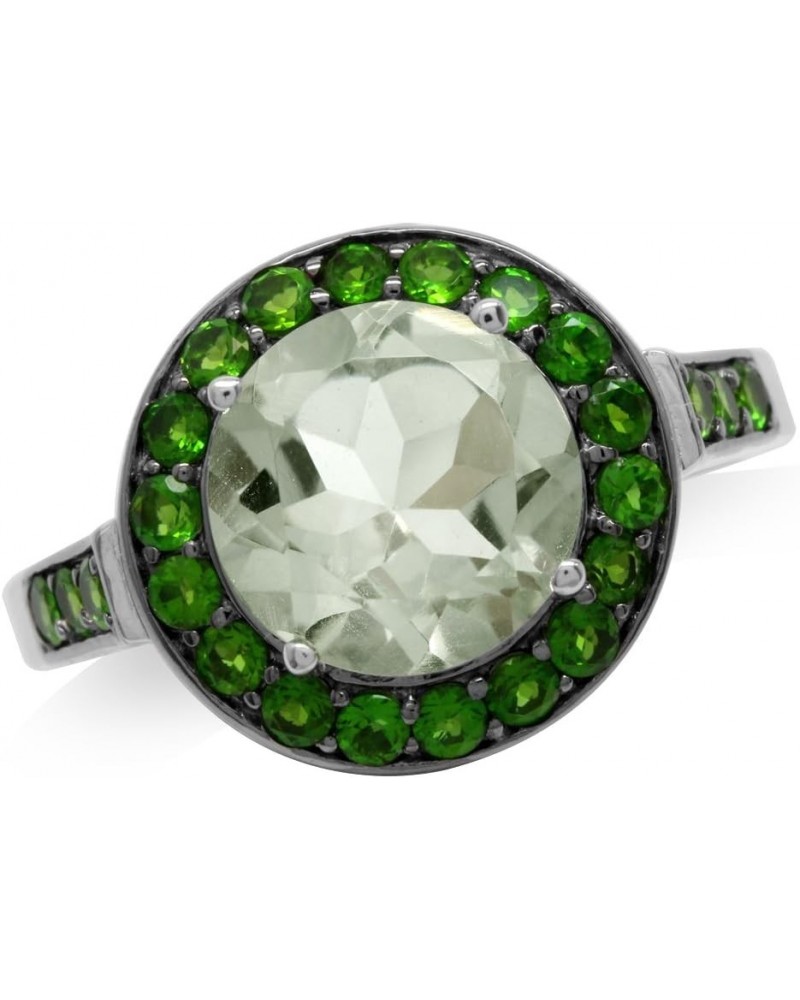 3.75ct. Natural Green Amethyst and Chrome Diopside White Gold Plated 925 Sterling Silver Cocktail Ring $15.02 Rings