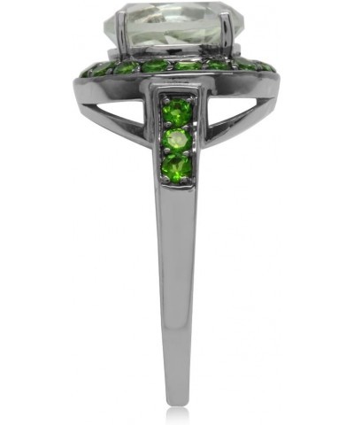 3.75ct. Natural Green Amethyst and Chrome Diopside White Gold Plated 925 Sterling Silver Cocktail Ring $15.02 Rings