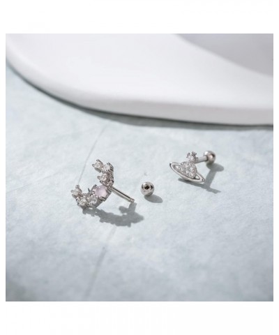 16G 925 Sterling Silver Cartilage Stud Initial Earring Helix Tragus Daith Earrings Body Ear Piercing Jewelry for Women Teen G...