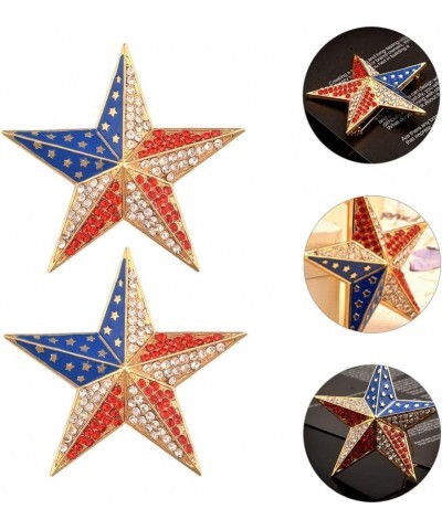 2pcs American Flag Brooch Wedding Star Brooches Costume Jewellery Broch American Flag Lapel Pin American Brooch American Flag...