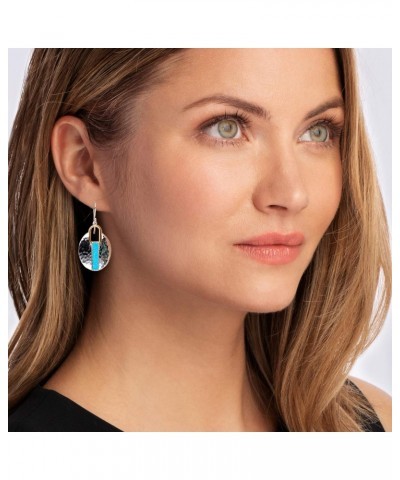 Turquoise Drop Earrings in 2-Tone Sterling Silver $50.96 Earrings