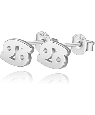 925 Sterling Silver Horoscope Zodiac 12 Constellation Astrology Jewelry Silver Cancer Sterling Silver $9.63 Earrings