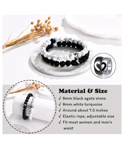 Matching Bracelets Gifts for Couples Parents Grandparents Man Boyfriend Husband Fiance Soulmate Girlfriend Wife, Long Distanc...