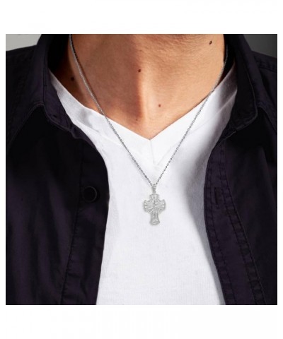 10K Yellow, White, or Rose Gold Saint Michael The Archangel Medallion Cross Pendant - Choice of Metal Color 10K White Gold $1...