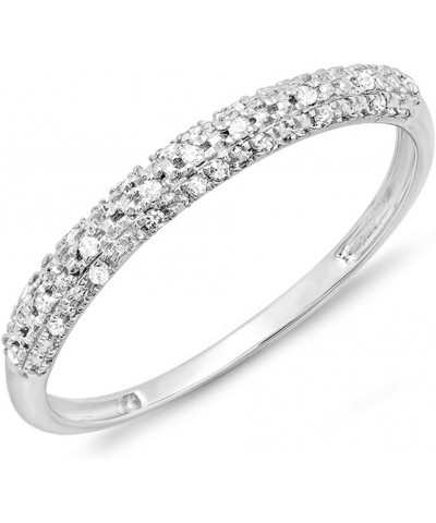0.10 Carat (ctw) 14k Gold Round Diamond Ladies Anniversary Wedding Band Stackable Ring 1/10 CT white-gold $99.49 Rings