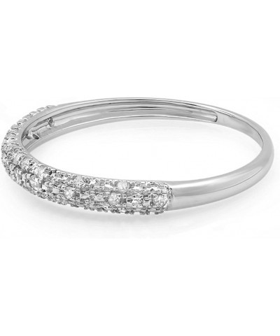 0.10 Carat (ctw) 14k Gold Round Diamond Ladies Anniversary Wedding Band Stackable Ring 1/10 CT white-gold $99.49 Rings