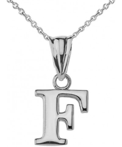 14K White Gold Fine Dangling Initial A-Z Charm Pendant with Rolo Chain - Your Choice of Chain Lengths 16.0 Inches F $94.59 Ne...