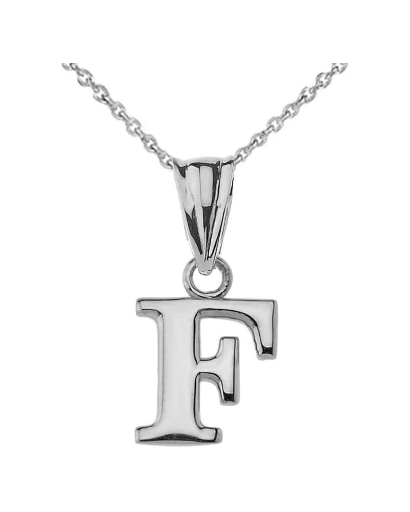 14K White Gold Fine Dangling Initial A-Z Charm Pendant with Rolo Chain - Your Choice of Chain Lengths 16.0 Inches F $94.59 Ne...