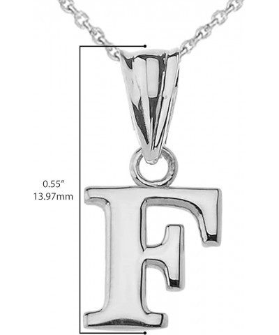 14K White Gold Fine Dangling Initial A-Z Charm Pendant with Rolo Chain - Your Choice of Chain Lengths 16.0 Inches F $94.59 Ne...