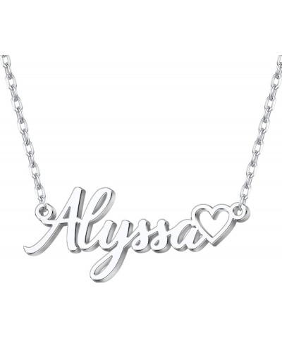 Custom Name Necklace Personalized Sterling Silver Necklaces for Women Customized Name Necklaces Pendant Jewelry Gifts for Wom...