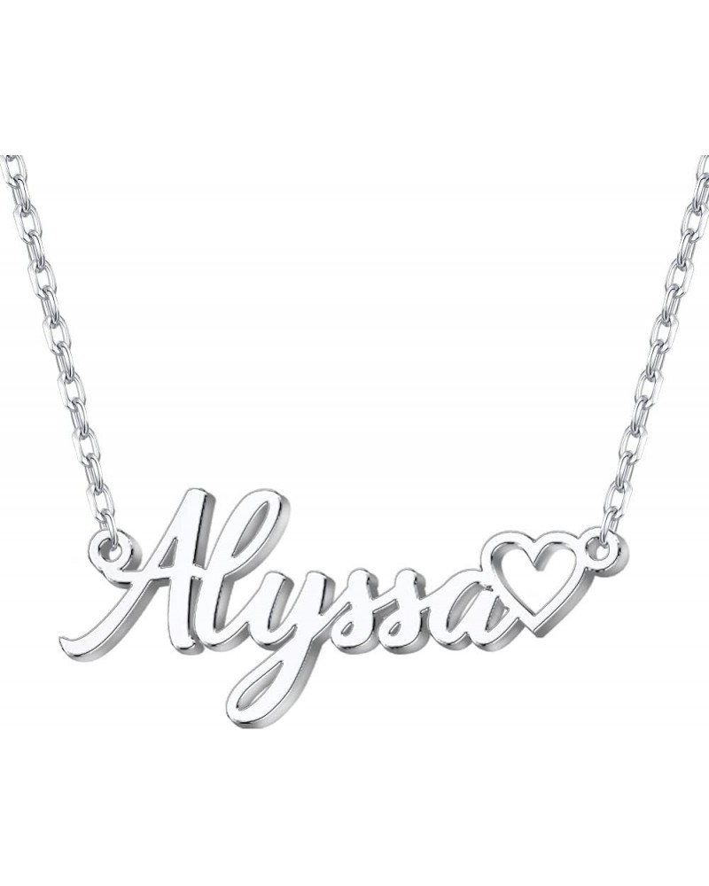 Custom Name Necklace Personalized Sterling Silver Necklaces for Women Customized Name Necklaces Pendant Jewelry Gifts for Wom...