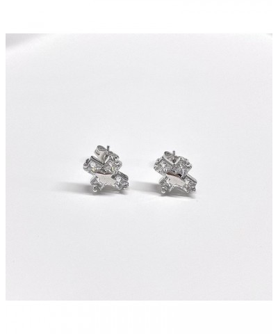 Cross Earrings, 925 Sterling Silver Earrings AAA+ Cubic Zirconia Tiny Cross Stud Earrings for Women & Girls White $5.60 Earrings