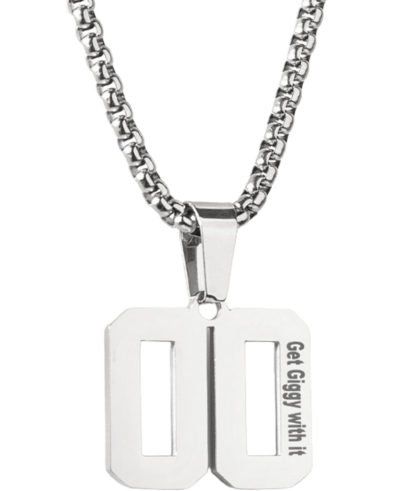 Custom Engraved Number Necklace - Personalized Stainless Steel Sports Chains 00 $35.74 Necklaces