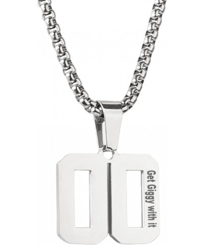 Custom Engraved Number Necklace - Personalized Stainless Steel Sports Chains 00 $35.74 Necklaces