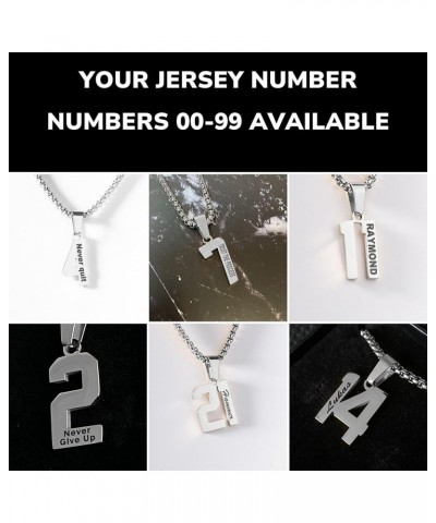 Custom Engraved Number Necklace - Personalized Stainless Steel Sports Chains 00 $35.74 Necklaces