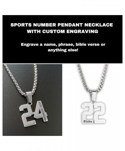 Custom Engraved Number Necklace - Personalized Stainless Steel Sports Chains 00 $35.74 Necklaces