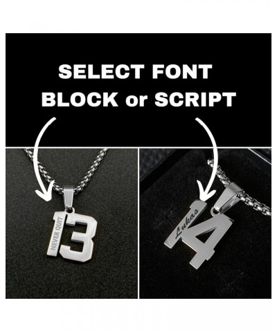 Custom Engraved Number Necklace - Personalized Stainless Steel Sports Chains 00 $35.74 Necklaces