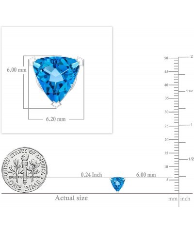 5.5x5.5mm Trillion Blue Topaz Solitaire Stud Earrings for Women in 10K Gold White Gold Screw Back $37.14 Earrings