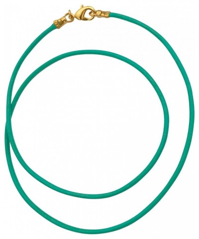 Gold Plated 1.8mm Fine Turquoise Leather Cord Necklace 40.0 Inches $11.73 Necklaces