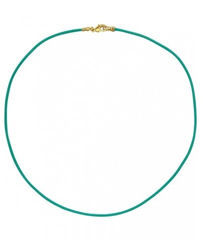 Gold Plated 1.8mm Fine Turquoise Leather Cord Necklace 40.0 Inches $11.73 Necklaces