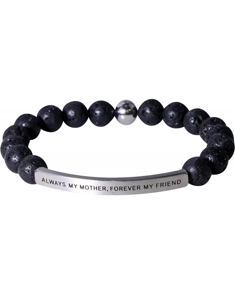 Love Collection Unisex Stretchable Bracelets (ALWAYS MY MOTHER FOREVER MY FRIEND) Lava Stone $12.58 Bracelets