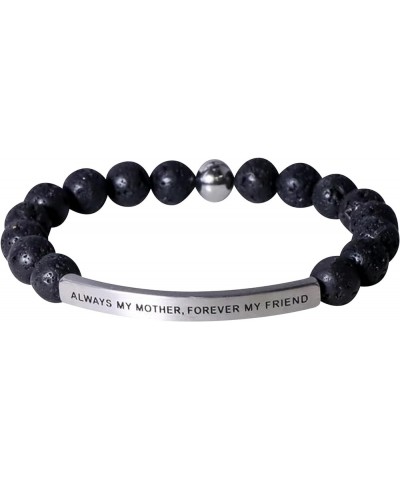 Love Collection Unisex Stretchable Bracelets (ALWAYS MY MOTHER FOREVER MY FRIEND) Lava Stone $12.58 Bracelets