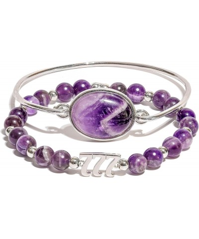 Sterling Silver Amethyst Bracelet for Women - 777 Lucky Amethyst Bracelet Set - Amethyst Jewelry for Women - 925 Sterling Sil...