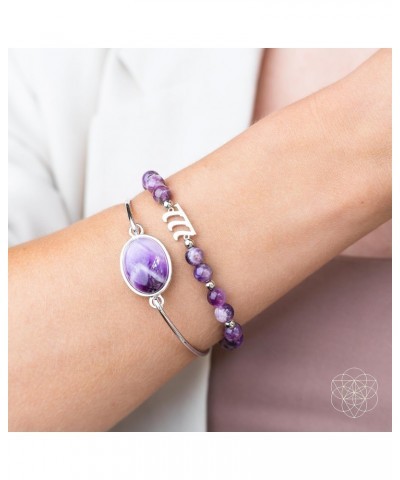 Sterling Silver Amethyst Bracelet for Women - 777 Lucky Amethyst Bracelet Set - Amethyst Jewelry for Women - 925 Sterling Sil...