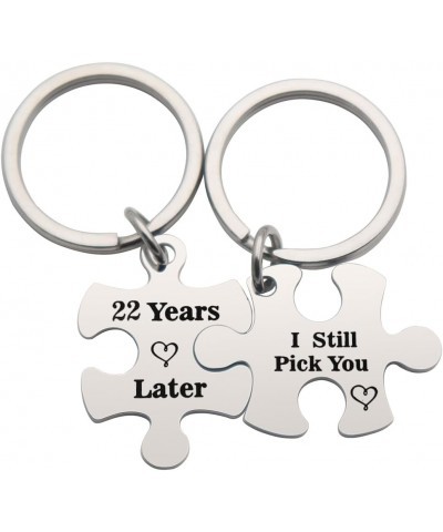 Anniversary Keychains Couple Keychain Set for Him and Her Wedding Valentine's Day Wedding Jewelry for Couple 22 Years Later I...