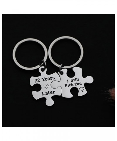 Anniversary Keychains Couple Keychain Set for Him and Her Wedding Valentine's Day Wedding Jewelry for Couple 22 Years Later I...