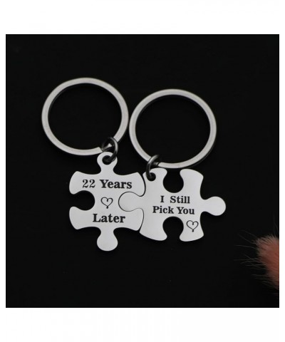 Anniversary Keychains Couple Keychain Set for Him and Her Wedding Valentine's Day Wedding Jewelry for Couple 22 Years Later I...