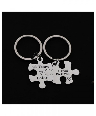 Anniversary Keychains Couple Keychain Set for Him and Her Wedding Valentine's Day Wedding Jewelry for Couple 22 Years Later I...