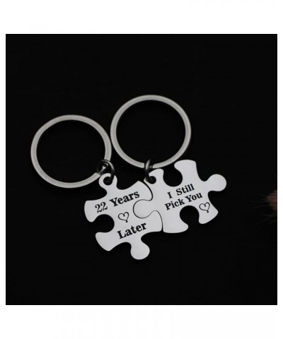 Anniversary Keychains Couple Keychain Set for Him and Her Wedding Valentine's Day Wedding Jewelry for Couple 22 Years Later I...