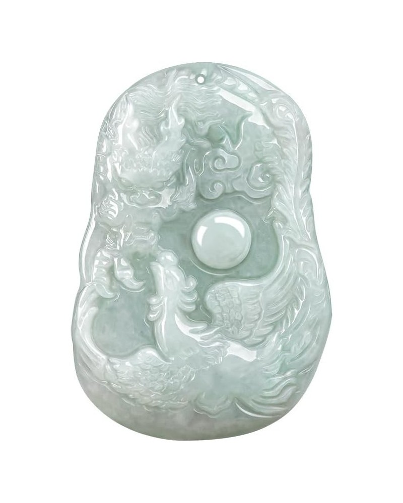 The Jadeite Dragon and Phoenix Auspicious Jade Pendant Necklace Shows Authenticity and is Suitable for Celebrating the Chines...