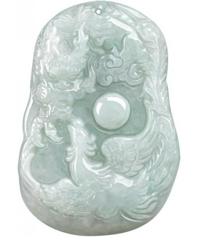 The Jadeite Dragon and Phoenix Auspicious Jade Pendant Necklace Shows Authenticity and is Suitable for Celebrating the Chines...