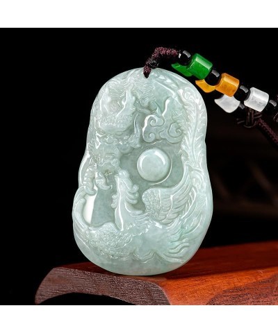 The Jadeite Dragon and Phoenix Auspicious Jade Pendant Necklace Shows Authenticity and is Suitable for Celebrating the Chines...