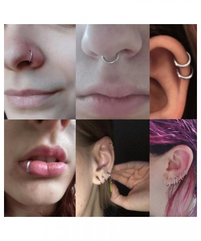 6-12Pcs 18g 20g Nose Rings for Women Men 316L Surgical Steel 16g Septum Ring Cute Tiny Cartilage Helix Conch Daith Tragus Ear...