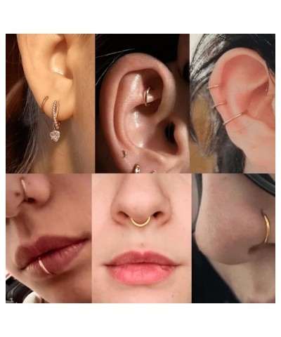 6-12Pcs 18g 20g Nose Rings for Women Men 316L Surgical Steel 16g Septum Ring Cute Tiny Cartilage Helix Conch Daith Tragus Ear...