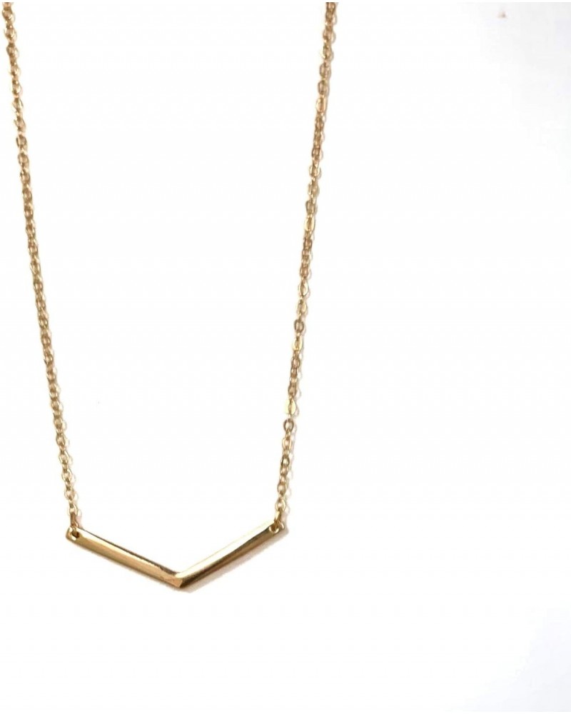 Gold Chevron Necklace, Geo Necklace, It's Not Hard to Make Decisions Once You Know What Your Values Are $12.53 Necklaces