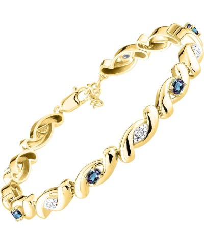 Bracelets for Women 925 Silver infinity Twist Tennis Bracelet Gemstone & Genuine Diamonds Adjustable to Fit 7"-8" Wrist, 6 Go...