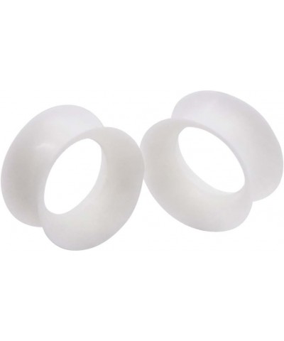 2 PC Extra Soft Silicone Flexible Ear Skin Tunnels Plugs Expanders Gauges Hollow Body Piercing 8G-25mm Luminous White 14mm(9/...
