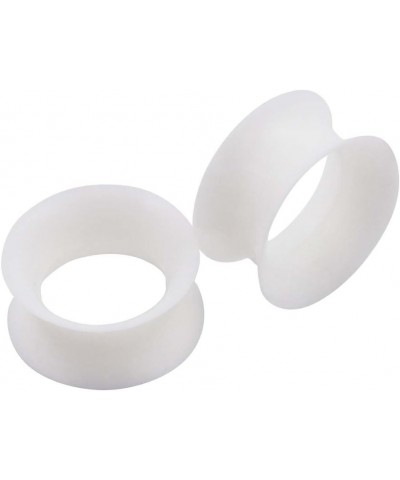 2 PC Extra Soft Silicone Flexible Ear Skin Tunnels Plugs Expanders Gauges Hollow Body Piercing 8G-25mm Luminous White 14mm(9/...