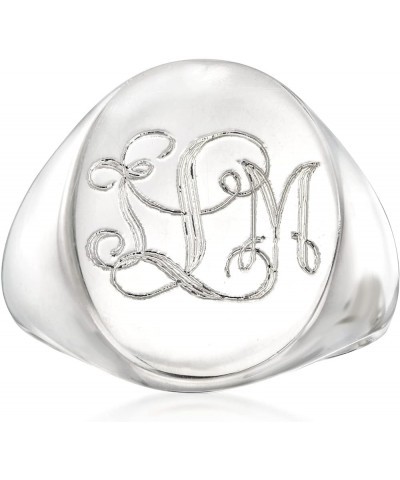 Sterling Silver Personalized Signet Ring Size 8 (Initial) $29.60 Rings