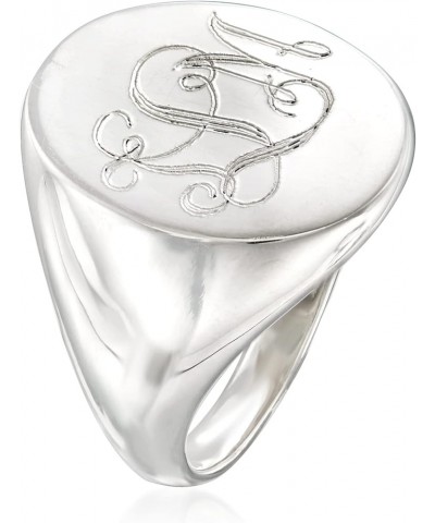 Sterling Silver Personalized Signet Ring Size 8 (Initial) $29.60 Rings