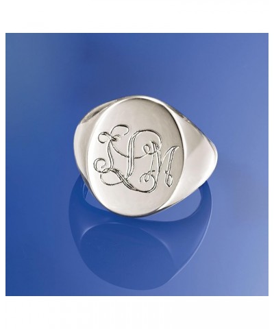 Sterling Silver Personalized Signet Ring Size 8 (Initial) $29.60 Rings