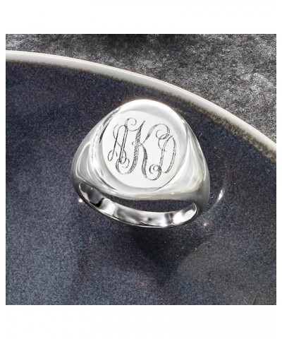 Sterling Silver Personalized Signet Ring Size 8 (Initial) $29.60 Rings